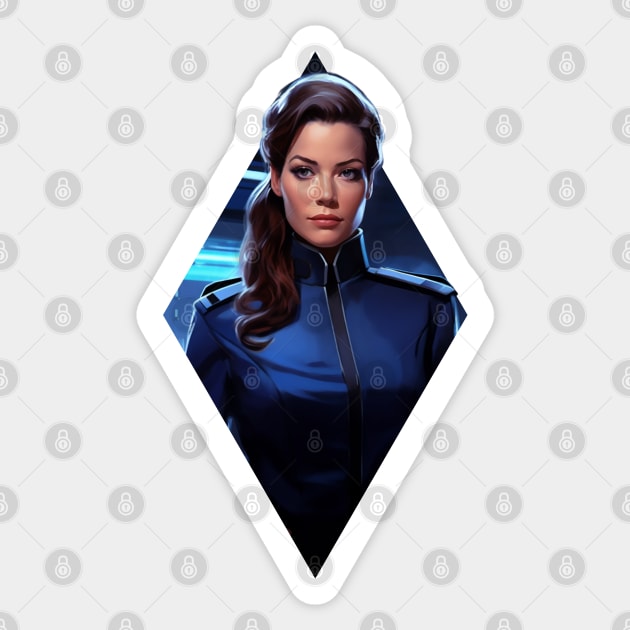 Interstellar Officer's Portrait - Sci-Fi Sticker by Fenay-Designs